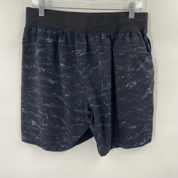 Lululemon T.H.E. Short Liner-less 7" Athletic Shorts Camouflage Blue Size Large - Picture 6 of 6
